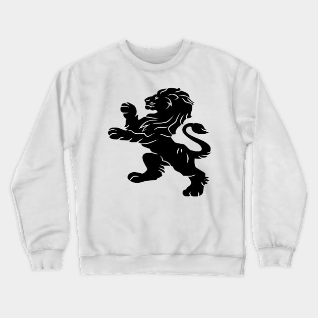 Lion Silhouette Crewneck Sweatshirt by Mako Design 